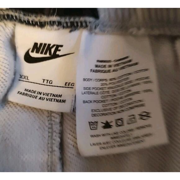 Men's Nike Terry Shorts Club Fleece French Black White Gray DX0803-060 - XXL - Picture 4 of 5